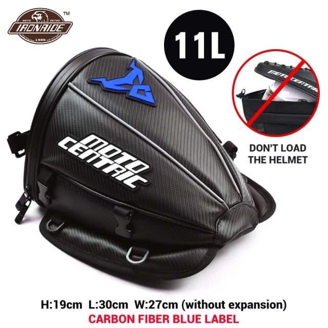 2 In 1 Motorcycle Seat Bag and BackPack Motorcycle Bags & Panniers BeSmashing Blue Logo 11 Litre