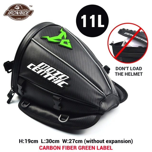 2 In 1 Motorcycle Seat Bag and BackPack Motorcycle Bags & Panniers BeSmashing Green Logo 11 Litre