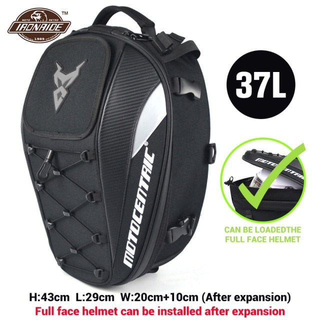 2 In 1 Motorcycle Seat Bag and BackPack Motorcycle Bags & Panniers BeSmashing Grey Logo 37 Litre