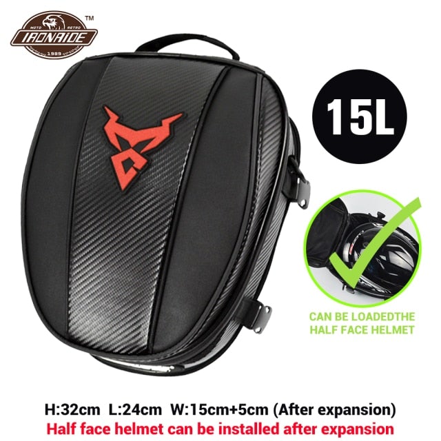 2 In 1 Motorcycle Seat Bag and BackPack Motorcycle Bags & Panniers BeSmashing Red Logo 15 Litre