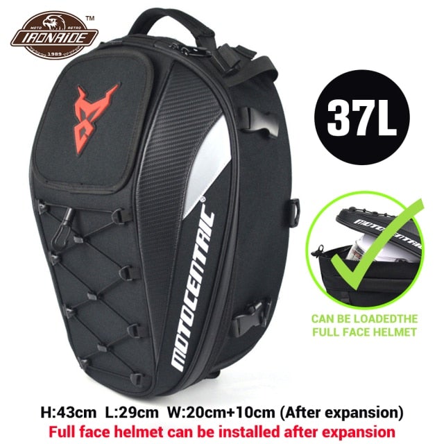 2 In 1 Motorcycle Seat Bag and BackPack Motorcycle Bags & Panniers BeSmashing Red Logo 37 Litre