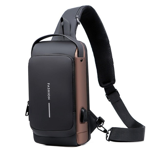 Anti Theft Waterproof Chest & Backpack Backpacks BeSmashing Black Brown
