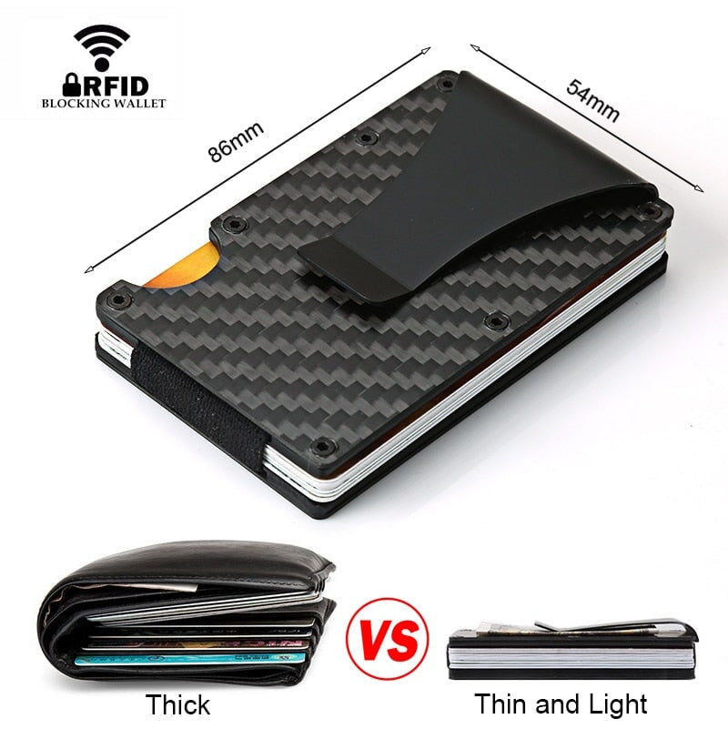 Carbon Fibre & Aluminium RFID Wallet Wallets & Money Clips Besmashing