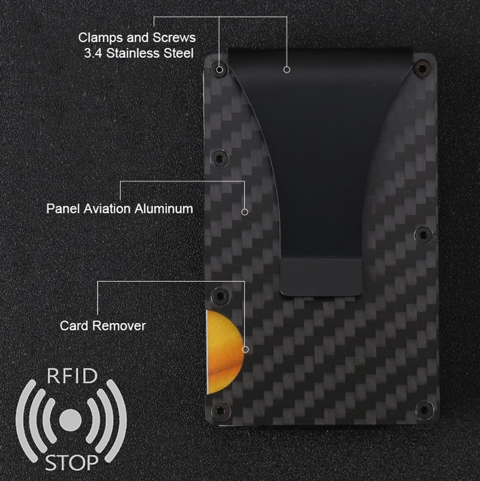 Carbon Fibre & Aluminium RFID Wallet Wallets & Money Clips Besmashing