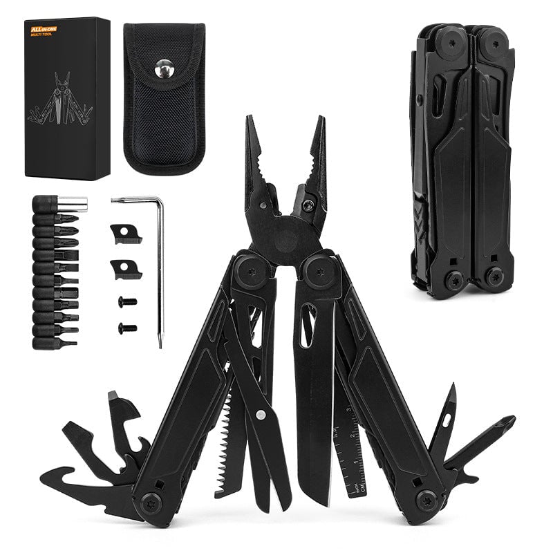 Heavy Duty Pocket 18 in 1 Multi Tool Multifunction Tools & Knives BeSmashing Black Steel