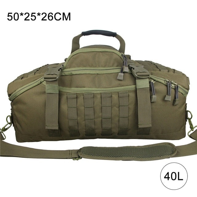 Large Waterproof Duffel Bag Backpack Backpacks BeSmashing 40L Army Green