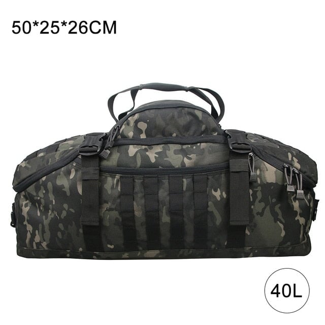 Large Waterproof Duffel Bag Backpack Backpacks BeSmashing 40L Black Camo