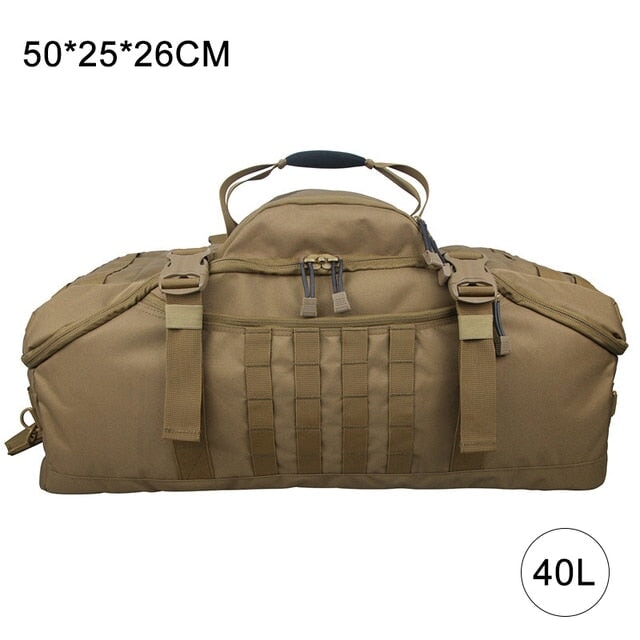 Large Waterproof Duffel Bag Backpack Backpacks BeSmashing 40L Coyote