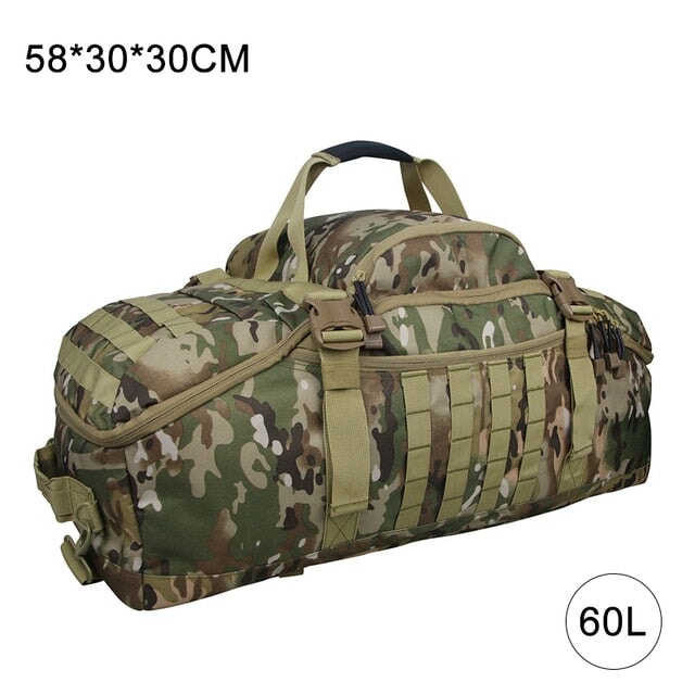 Large Waterproof Duffel Bag Backpack Backpacks BeSmashing 60L Green Camo