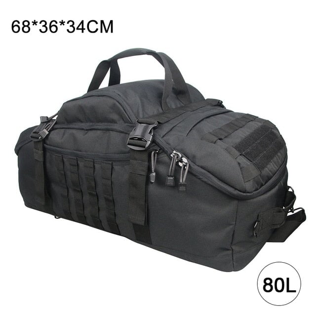 Large Waterproof Duffel Bag Backpack Backpacks BeSmashing 80L Black