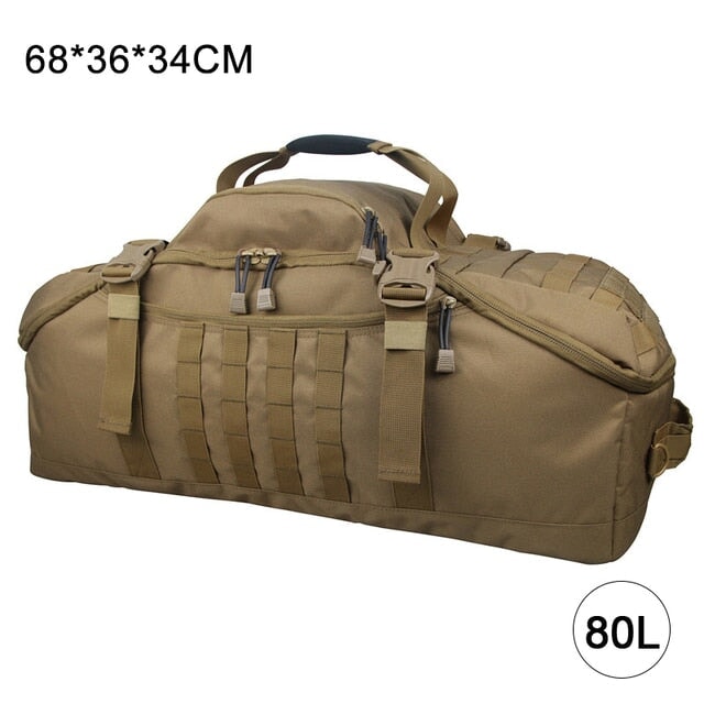 Large Waterproof Duffel Bag Backpack Backpacks BeSmashing 80L Coyote