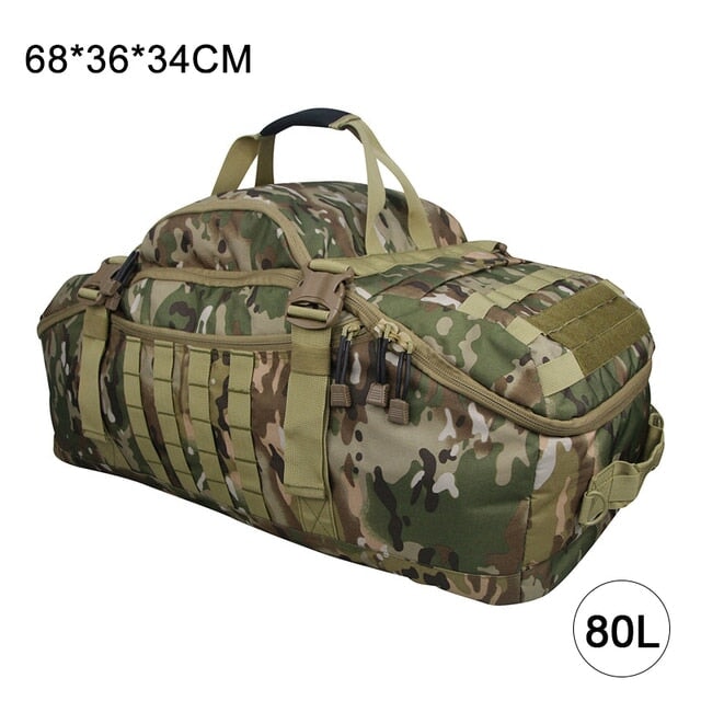 Large Waterproof Duffel Bag Backpack Backpacks BeSmashing 80L Green Camo