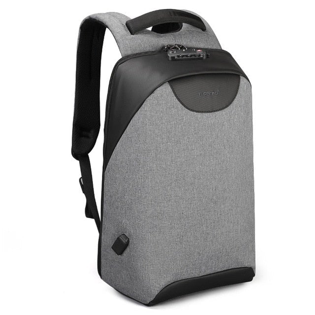 Waterproof Anti Theft Laptop Backpack Duffel Bags BeSmashing Grey 15.6 Inch