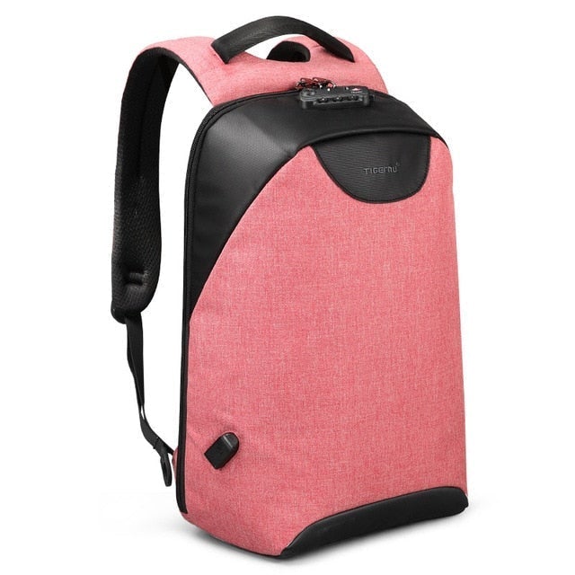 Waterproof Anti Theft Laptop Backpack Duffel Bags BeSmashing Pink 15.6 Inch