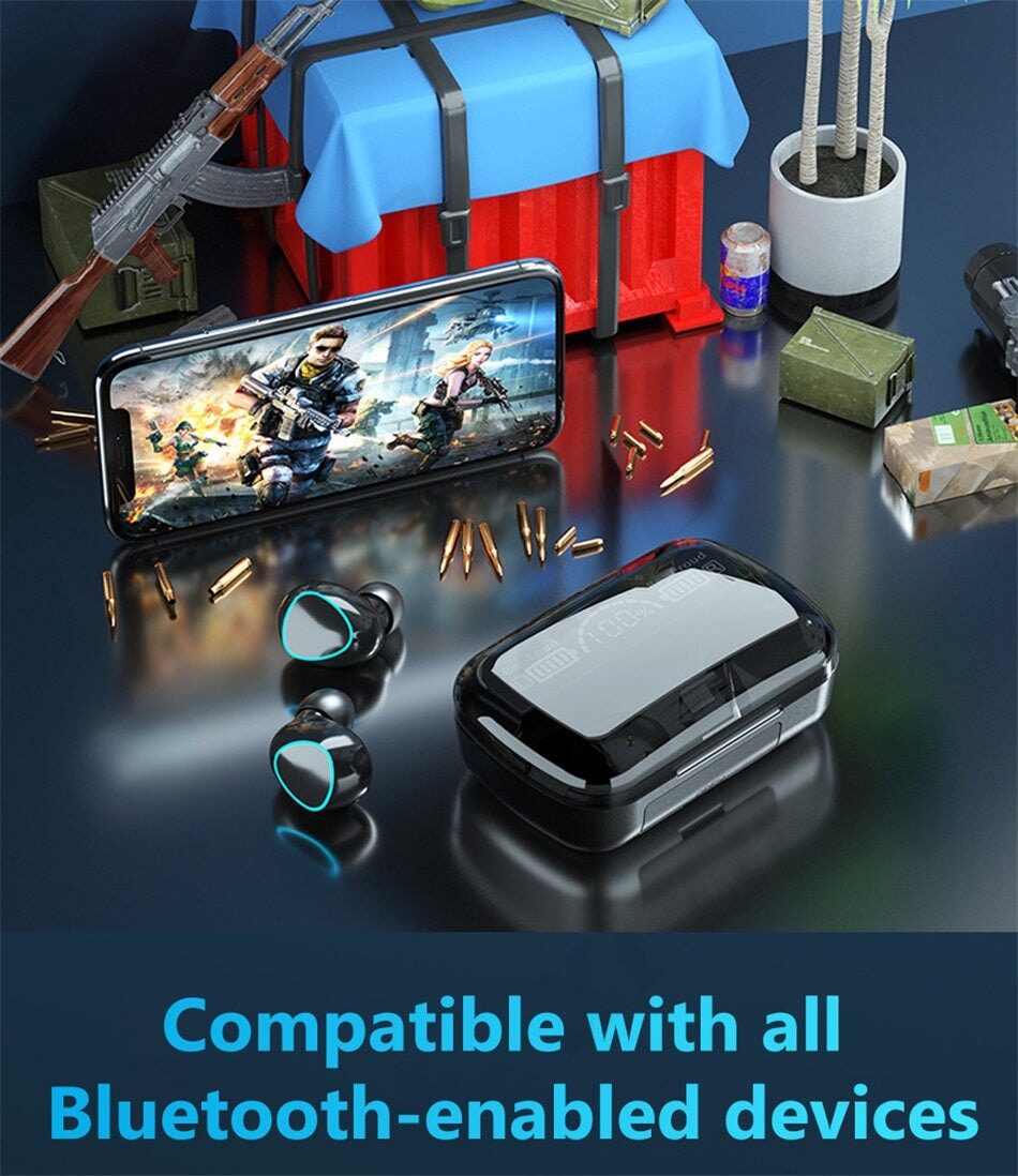 Bluetooth V5.1 Water-Resistant Earbuds Headphones BeSmashing 