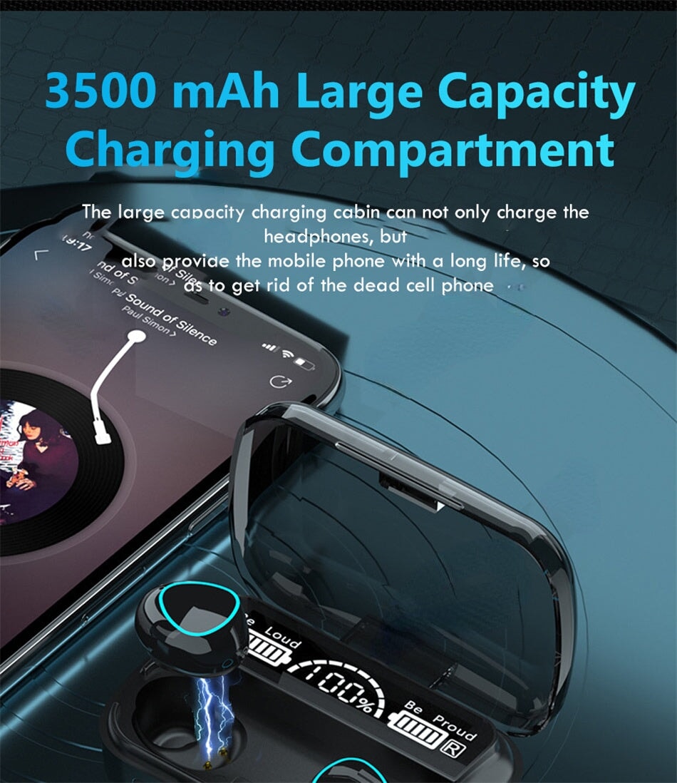 Bluetooth V5.1 Water-Resistant Earbuds Headphones BeSmashing 