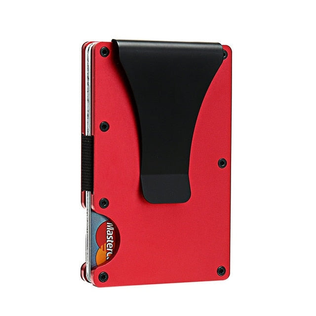 Carbon Fibre &amp; Aluminium RFID Wallet Wallets &amp; Money Clips Besmashing Aluminium Red 