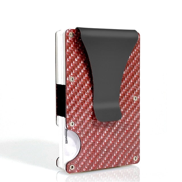 Carbon Fibre & Aluminium RFID Wallet Wallets & Money Clips Besmashing Carbon Fibre Red 