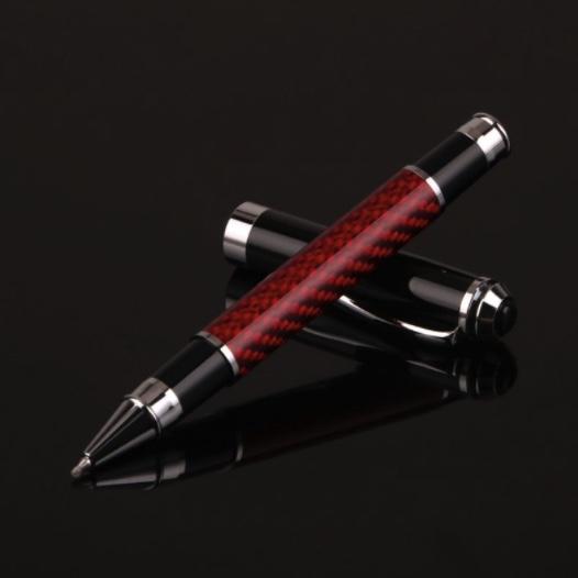Carbon Fibre Ballpoint Pen Pens BeSmashing Red 