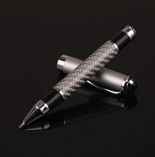 Carbon Fibre Ballpoint Pen Pens BeSmashing Silver 