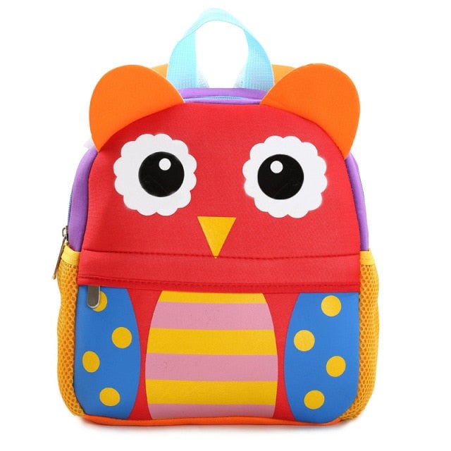 Cartoon Children's Backpack 30 Animals! School Bags BeSmashing Red Owl 