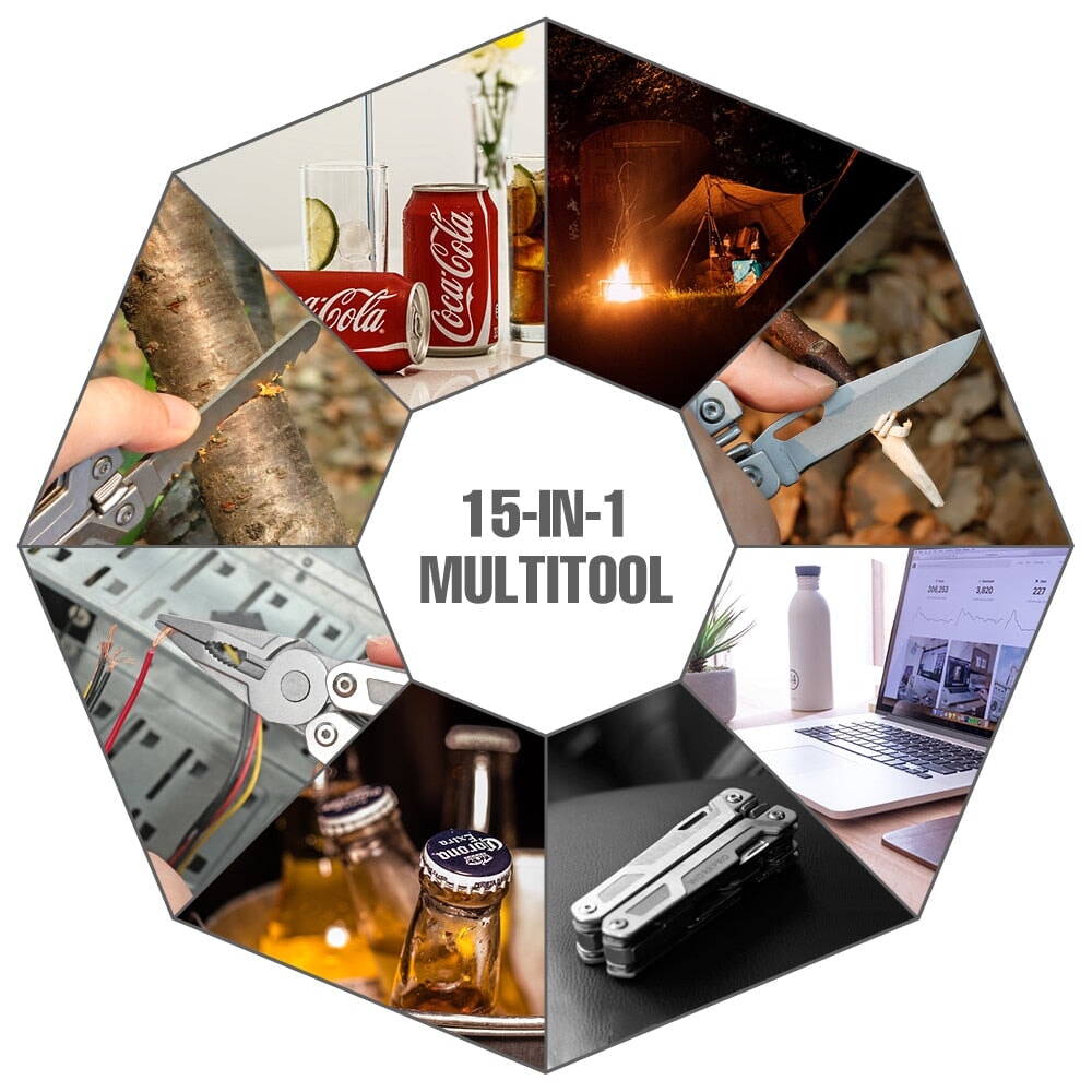 Heavy Duty Pocket 15 in 1 Multi Tool Multifunction Tools & Knives BeSmashing 