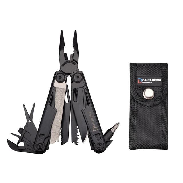 Heavy Duty Pocket 18 in 1 Multi Tool Multifunction Tools & Knives BeSmashing Black Steel 