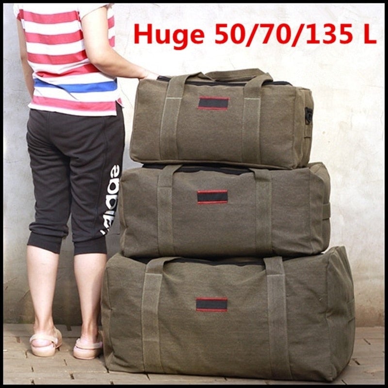 Huge 135 Litre Waterproof Canvas Duffel Bag Duffel Bags BeSmashing 