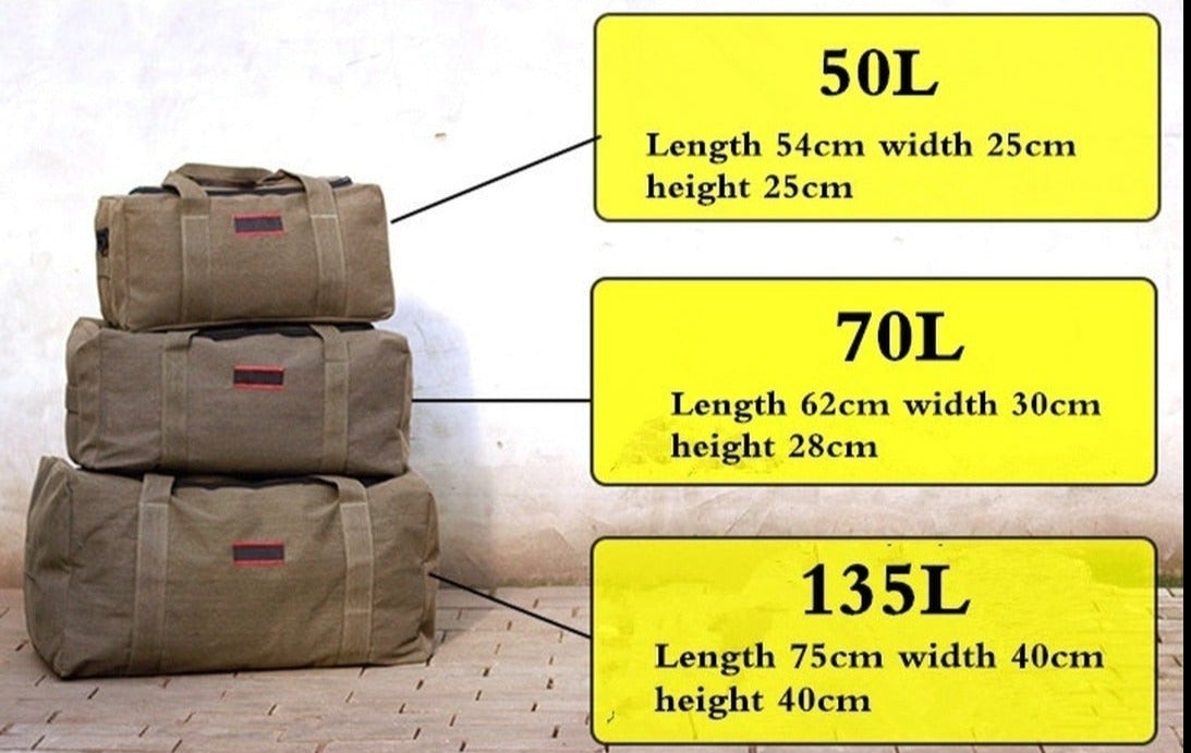 Huge 135 Litre Waterproof Canvas Duffel Bag Duffel Bags BeSmashing 