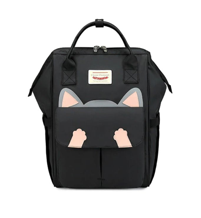 Large Cartoon Cat Kids Backpack School Bags BeSmashing Black 