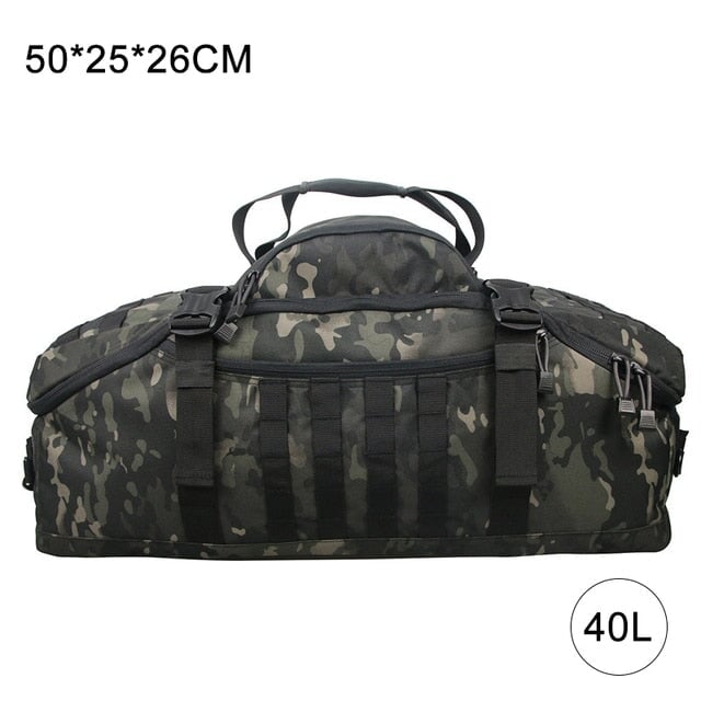 Large Waterproof Duffel Bag Backpack Backpacks BeSmashing 40L Black Camo 