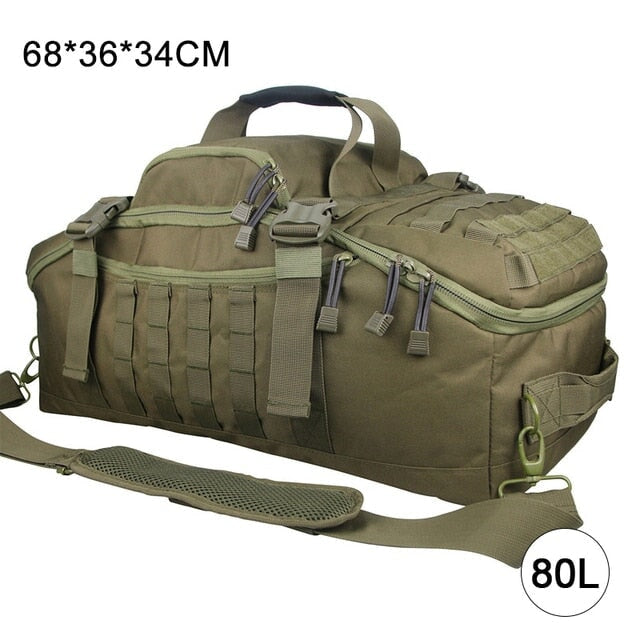 Large Waterproof Duffel Bag Backpack Backpacks BeSmashing 80L Army Green 