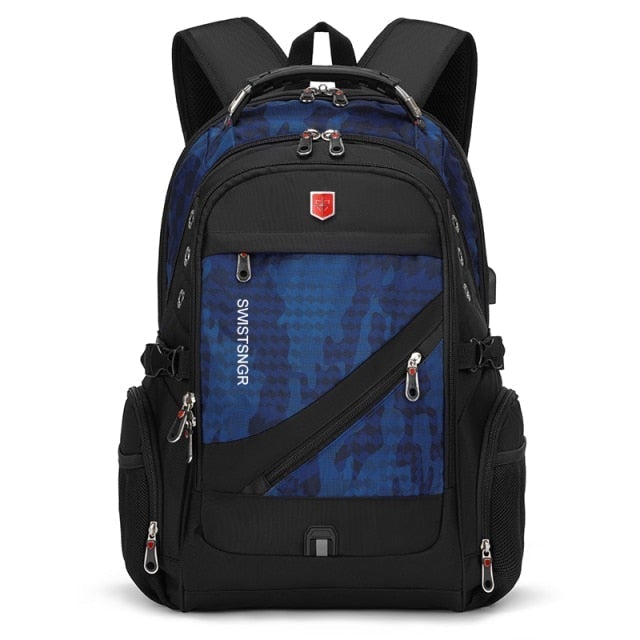 Waterproof Laptop Backpack Laptop Bags & Cases BeSmashing Camouflage Blue 17 Inch 